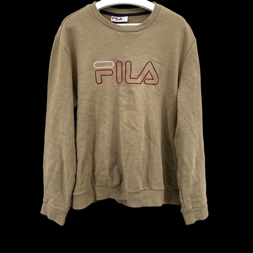 Fila Mens Sweatshirt Size XXL Olive Green